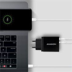 AXAGON síťová nabíječka PD & QUICK, USB-A, USB-C PD, 22W, černá
