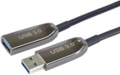 PremiumCord prodlužovací optický kabel USB-A 3.0, 25m, černá