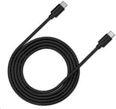 Canyon kabel UC-12, USB-C – USB-C, 100W, 20V/5A, 2m, černá