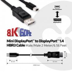 Mini DisplayPort 1.4 na DisplayPort 1.4, podpora 8k/60H, 2m