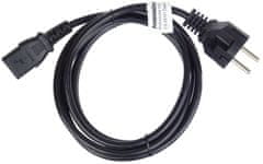 PremiumCord kabel síťový 230V k počítači 2m , přímý konektor do zásuvky