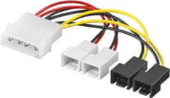 PremiumCord kabel napájecí FAN 5,25"-2x 12V, 2x 5V TX 3pin