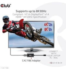 Club 3D aktivní adaptér mini DisplayPort 1.4 na HDMI 4K@120Hz s DSC1.2, černá