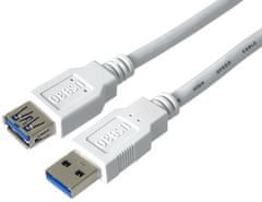 PremiumCord prodlužovací kabel USB-A 3.0, 2m, bílá