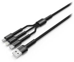 ColorWay datový kabel 3v1 Lightning+MicroUSB+USB-C, magnetický, 4A, 1.2m