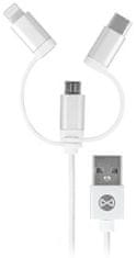 Forever datový kabel USB 3IN1 pro APPLE IPHONE 5, MICRO USB, C-TYP, bílý (TFO-N)