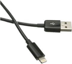 C-Tech kabel USB 2.0 Lightning (IP5 a vyšší) nabíjecí a synchronizační kabel, 1m, černá