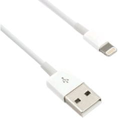 C-Tech kabel USB 2.0 Lightning (IP5 a vyšší) nabíjecí a synchronizační kabel, 1m, bílá