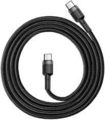 BASEUS odolný kabel Series Type-C PD2.0 60W Flash Charge kabel (20V 3A) 1M, šedo/černá