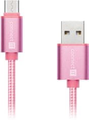 Connect IT Wirez Premium Metallic USB C - USB, rose gold, 1 m