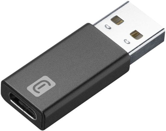 CellularLine redukce USB-C - USB 3.0, F/M, nabíjecí, datová, černá