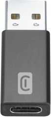 CellularLine redukce USB-C - USB 3.0, F/M, nabíjecí, datová, černá