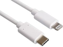 PremiumCord kabel Lightning - USB-C, nabíjecí a datový kabel MFi pro Apple iPhone/iPad, 1m