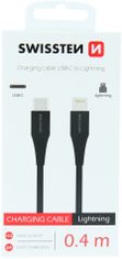 nabíjecí kabel USB-C - Lightning, M/M, 0.4m, černá