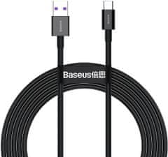 BASEUS kabel Superior Series USB-A - USB-C, rychlonabíjecí, 66W, 2m, černá