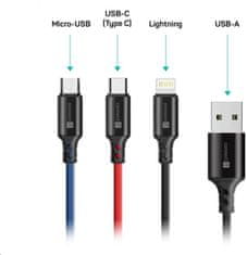 Connect IT Wirez 3in1 USB-C & Micro USB & Lightning, 1,2 m