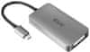 adaptér USB-C 3.2 Gen1 - DVI-D (Dual Link), M/F, aktivní, HDCP OFF, 24.5cm, stříbrná