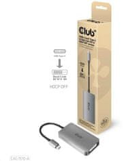 Club 3D adaptér USB-C 3.2 Gen1 - DVI-D (Dual Link), M/F, aktivní, HDCP OFF, 24.5cm, stříbrná