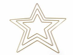Kraftika 1sada zlatá mat kovová hvězda k dekorování sada 3 ks