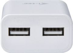 síťová nabíječka, 2x USB-A 2.4A, bílá