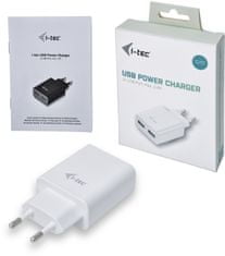 I-TEC síťová nabíječka, 2x USB-A 2.4A, bílá