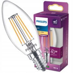 Philips LED žárovka Svíčka E14 FILAMENT 4,3 W PHILIPS