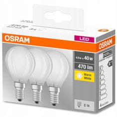 Osram LED žárovka E14 BALL 4W = 40W 2700K OSRAM 3PAK