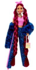 Mattel Barbie Extra Modrá teplákovka s leopardím vzorem GRN27