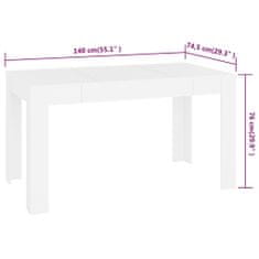 Vidaxl Jídelní stůl bílý 140 x 74,5 x 76 cm dřevotříska