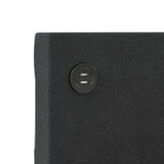 Greatstore Válenda s matrací a USB černá textil 90 x 200 cm
