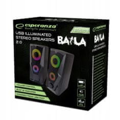 Esperanza Reproduktory 2.0 LED Rainbow Baila EGS103 