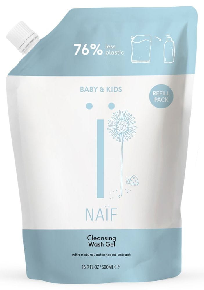 Levně NAIF Čisticí a mycí gel pro děti a miminka 500 ml náhradní náplň