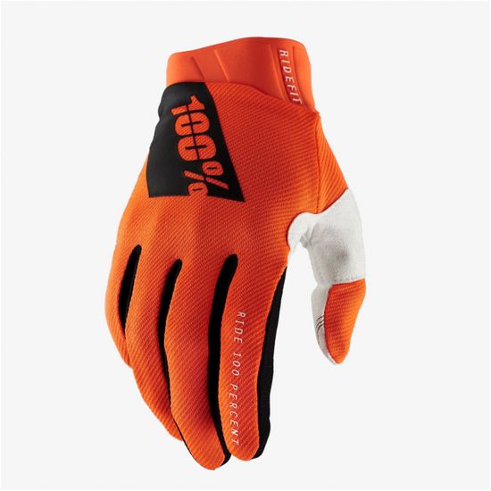 100% rukavice RIDEFIT fluo černo-oranžovo-bílé