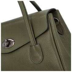 Delami Vera Pelle Kufříková dámská kožená kabelka do ruky Arlingto, tmavě zelená
