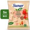 Sunar BIO dětské křupky mini farma jahoda 10m+, 5 x 18 g