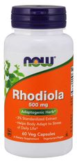 NOW Foods Rhodiola rosea (Rozchodnice růžová), 500 mg, 60 rostlinných kapslí