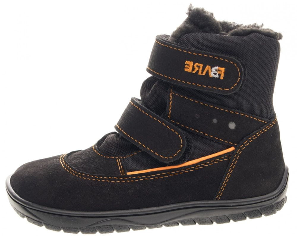 Fare dětská zimní nepromokavá kotníčková barefoot obuv B5541212 černá 31