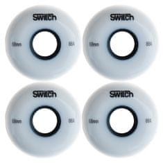Switch Boards  8 kusů bílých koleček pro inline brusle 68 x 24 mm + 16x ložiska ABEC9, 88A 
