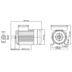 Vidaxl 1fázový elektromotor hliník 1,5 kW/2 HP 2 póly 2800 ot./min