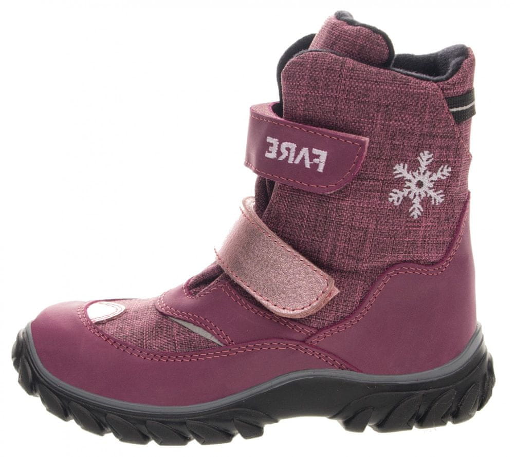 Levně Fare dívčí nepromokavá outdoorová kotníčková obuv 848891 růžová 29