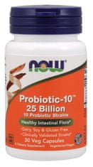 NOW Foods Probiotic-10, probiotika, 25 miliard CFU, 10 kmenů, 30 rostlinných kapslí