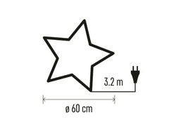 Emos Vánoční papírová hvězda závěsná 60cm DCAZ09
