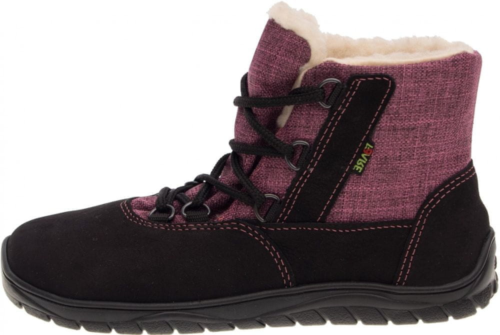 Fare dívčí zimní nepromokavá kotníčková barefoot obuv B5643111 růžová 34