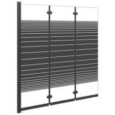 shumee Skládací sprchová zástěna 3 panely 130 x 130 cm ESG černá