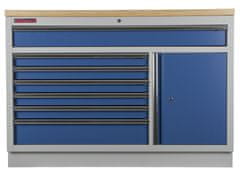AHProfi Celokovová široká dílenská skříňka PROFI BLUE, 7 zásuvek, skříňka - MTGC1371