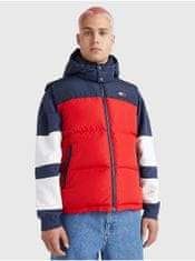 Tommy Jeans Modro-červená pánská prošívaná vesta Tommy Jeans M