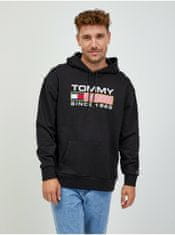 Tommy Jeans Černá pánská mikina s kapucí Tommy Jeans M