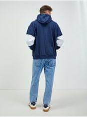 Tommy Jeans Bílo-modrá pánská mikina s kapucí Tommy Jeans L