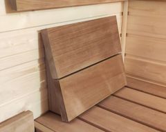Topsauna Podhlavník do sauny - saunová opěrka hlavy osika - dřevěný polštář - Thermowood hnědý