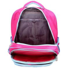 Newberry Dětský látkový školní batoh Princezna s kloboučkem, tmavě růžová